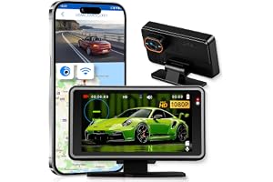WIFI Dashcam Auto & HUD-skärm med 1080P frontkamera, 5-tums IPS-skärm, head-Up-skärm, digital hastighetsindikator, kompass/ti