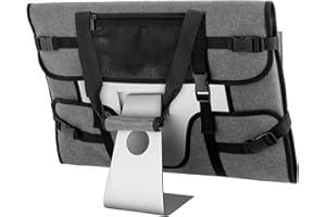 Trunab Sac de Moniteur Transport Compatible avec iMac 21.5'', 24'', Moniteur 24'', Housse Protection Écran avec Le Poche pour Les Accessoires, Gris