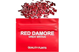 RED DAMORE 100 x Piedras para mechero, Pedernales universales para encendedores. Compatible con la mayoría de los encendedores - Rojo