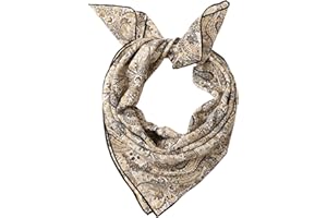 Prettystern Foulard in seta e cotone 65x65 cm per Donna e Uomo – Sciarpa quadrata, elegante e leggera, perfetta per l'estate e la primavera