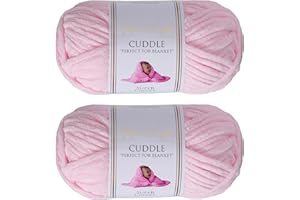 Utopia Crafts Cuddle Super Chunky Chenille Soft Yarn for Knitting and Crochet 2x 100g (Baby Pink)