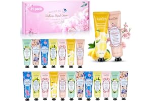 KIYTARBOO Zestaw kremów do rąk, 21 szt., zestaw prezentowy, zapach dłoni i stóp, krem nawilżający, mały zestaw upominkowy dla kobiet i mężczyzn, prezent na Boże Narodzenie i urodziny