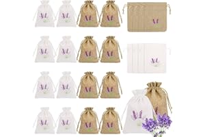NZZVNZ 16 Piezas Bolsas Pequeñas de Lavanda, Bolsas con Cordón Bolsas con Estampado de Flores Bolsas de Malla Reutilizables Bolsa para Lavanda Especias