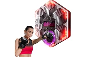 yorraka Machine de Boxe Musicale Adulte - 14 Modes de 16 Vitesse Music Boxing Machine avec Gants de Boxe - Comptage Intelligent et Bluetooth Musicboxing pour Enfants Entraînement à la Maison