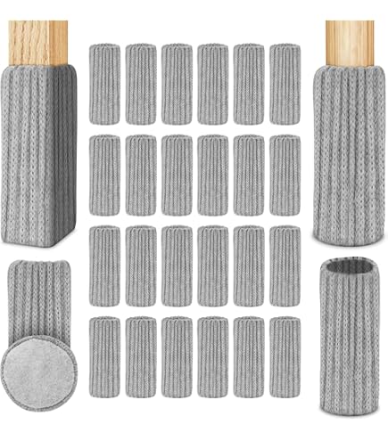 Guidre 24 stuks stoelsokken, stoelpootsokken, elastische meubelsokken, gebreide, stoelpootbeschermers, antislip pads voor meubels, tafel, stoelpootdoppen, meubelsokken voor ronde/hoekige stoelpoten