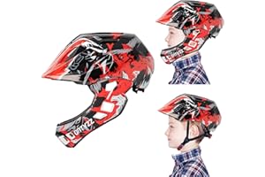 ONTYZZ Casco Bici Bambino Integrale Caschetti per Bambini Caschi Integrali MTB Ragazzi Ragazza Caschetto Bici con Protezione Mento Staccabile per Skateboarding Roller Skating