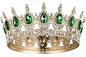 AOOSA Corona Regina, Corona di Strass scintillanti, Bellissimo Tiara Principessa, Diadema Rotondo Per Ragazze, principessa, carnevale, copricapo per matrimoni, balli e feste di, Compleanno
