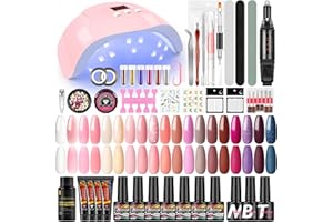 ‎COSCELIA COSCELIA 15 Farben Gelnägel Starterset 4 Farben Poly Nail Gel mit 36W U V/LED Lampe, UV Nagellack Set mit Nagelfräser Top Coat Base Gel, Nagelset Starterset Gelnägel Komplett Maniküre Set für Frauen