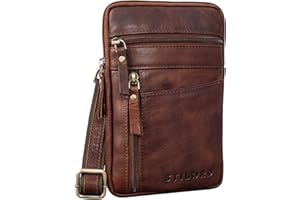 STILORD 'Brooks' Marsupio Cintura Pelle Vintage Borsello da Petto Borsa Monospalla per Uomo Donna Vintage e Borsetta Porta Cellulare per Viaggio Festival Cuoio, Colore:porto - cognac