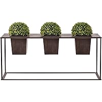 casa.pro Blumenkübel mit Pflanztopf Outdoor - Dunkelbraun Metall 39 x 85 x 24cm Edelrost Pflanzsäule Pflanzkübel…