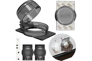 YOUR DAY MATE Bouton de cuisinière Sécurité enfants, 3 Packs, Montage sans démontage du bouton, pour boutons de cuisinière de Ø max. 4,9 cm et 4 cm de haut Protection avec distance min. de 6,1 cm au centre