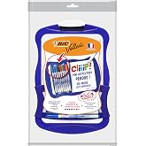BIC 967444 Velleda Cliiip Set Beyaz Tahta (21 x 31 cm) Silecek; 8 Silinebilir Marker -10'lu Set, &Ccedil;eşitli Renklerde