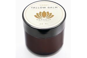 SEMVETA SPIRIT AND BODY Organic Honey Tallow Balm - 100% Grass Fed Moisturizing Tallow Balm For Sensitive Skin - Tallow Face Cream - Skincare, Tallow Butter, Honey - Tallow Balm Moisturizer