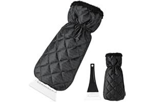 ATOTOP DIAOCARE Ice Scraper mitten for Windscreen, Snow Removal with Antifreeze Glove will Scrape Pesky Frost and Ice from Windscreens with Ease, Snow Squeegee ultra-light car window de-icer tool