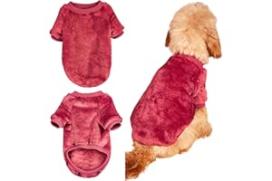 Yoolhamy Ropa para Perros pequeños, suéter de Peluche, Abrigo de Invierno, suéter de Navidad, Ropa para Perros Chihuahua, Disfraz cálido para Perros pequeños, medianos y Grandes, Abrigo para Perros