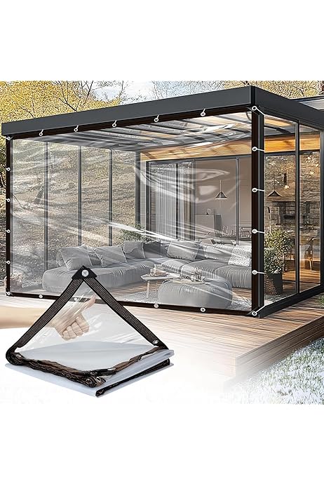 Telo Occhiellato 4x4 Telone Trasparente 2x4m - PVC Impermeabile Con Occhielli, Per Piante/camion/barche Telo Copri Piscina 4x2 Bestway - Foto 6