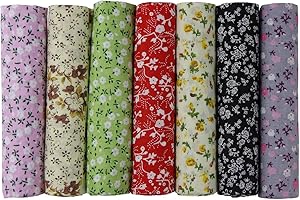 aufodara 7 Pezzi 50x50 cm Quadrati Tessuto Cotone Stoffa Patchwork Modelli Diversi Tessuti per Cucito Patchwork Cotone Tessuti, Quilting, Artigianato, Fai da Te, Hobby Creativi (P02H)
