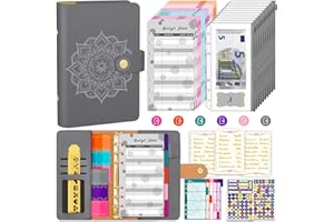 ‎AOCII Aocii Budget Planner Deutsch Budget Binder A6 - Budgetplaner Finanzplaner, Haushaltsbuch mit Geldfächer, Budget Planner Deutsche Beschriftung, Cash Stuffing Deutsch, Geld organizer (Mystisch Grau)