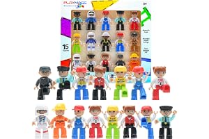 Playmags Gemenskapsset med stora magnetiska figurer i 15 delar - 3-tums Play People, perfekt för magnetiska leksaksbyggstenar