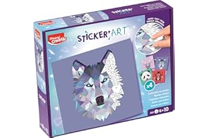 Maped Creativ - Sticker'Art - Activité de Gommettes au Numéro, + de 400 Gommettes pour Créer des Images d'animaux en Origami - Activité Créative, Réflexion et Concentration - Dès 6 Ans