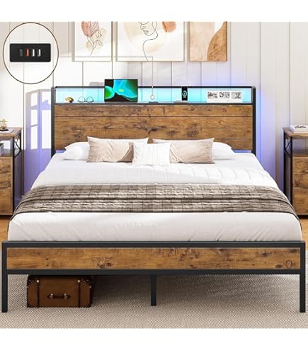 Telaio Letto Matrimoniale 160x200 Cm Con Luci LED - Design Galleggiante E Senza Rumori - Foto 2