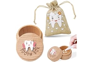 STSAIL Tooth Fairy Box 3D Carved Tooth Fairy Tooth Holder,Baby Tooth Box for Lost Tooth Wooden Tooth Keepsake Box,Tooth Holder for Kids Teeth With Tooth Fairy Bag Storage Toddler Tooth Box Gift(Girl)