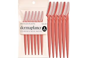Kitsch Dermaplaning-verktyg – ansiktsrakhyvlar för kvinnor och män, ögonbrynstrimmer och ansiktsrakapparat, ansiktshårborttagning, ansiktsrakhyvlar för kvinnor och män, Dermaplane rakhyvel – 6 st