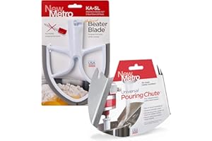 New Metro Design Original Schlägelklinge für 5 Quart Bowl Lift Stand Mixer und Universal Pour Chute Set, Made in USA