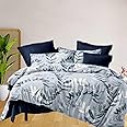 MOONCEE 4 PCs Single Bed Set, Single Fitted Sheet Duvet Cover Set 160x220 With 2 Pillowcase, High Cotton Microfiber Blend Quality Single Bedding Set With Duvet Cover For Single Bed (4FS10)