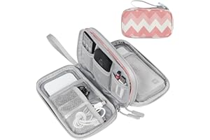 FYY Kabeltasche,Elektronische Tasche Organizer,Universal Reisekabel Tasche Elektronik Zubehör Tasche Organizer Tasche für Zubehör Handyladekabel,Kabel, Ladegerät, Adapter, Maus, Ladekabel,Muster -Rosa