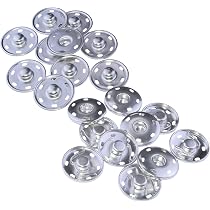 Lot De 10 Boutons Pression Géants à Coudre – Diamètre 25 Mm – Métal Couleur Graphite – Pour Jean, Cuir, Maroquinerie – 2 Pièces (mâle/femelle)