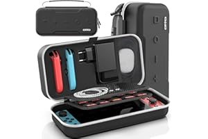 OIVO Custodia per Nintendo Switch e OLED, Rigida Custodia da Viaggio per Nintendo Switch Accessori e Console, Custodia da Trasporto Switch con 20 Cartucce di Gioco (Bianco)