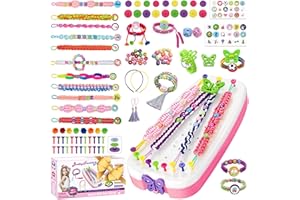 GUYUWE Bransoletka przyjaźni, zestaw do montażu, sztuka i rzemiosło dla dzieci w wieku 8-12 lat, zestaw do samodzielnego wykonania, 20 nici, prezenty dla dziewczynek w wieku 6-12 lat, zestaw do podróży