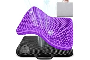 VMINGO Cuscino Gel Per Sedia,Cuscino antidecubito-Cuscino gel Elastico per Il Sostegno del Sedile,Fresco e Traspirante, Cuscino per Sedia Ufficio per Ridurre la Pressione Su Fianchi (Viola)