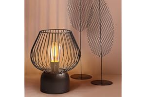 ‎MJ PREMIER MJ PREMIER Tischlampe Kabellos,Schwarze Metall Batteriebetriebene Tischlampe mit Timer-Funktion AKKU Nachttischlampe Tischleuchte Ohne Kabel für Wohnzimmer Schlafzimmer Balkon Tisch Patio