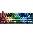 Mizar MZ60 LUNA Mechanical Gaming Keyboard | 60% Keyboard 62 Key ANSI US Layout | RGB LED Backlit | Anti Ghosting NKRO | Progammable Macro Keys | Hotswap Gateron Optical Brown Switches | Black
