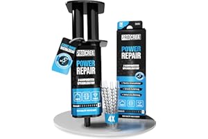 PROCREA® Epoxidkleber "Power Repair" [inkl. 4x Mischern] Extra starker & glasklarer Epoxidharz Kleber in praktischer Spritze - 2-Komponenten-Klebstoff für Kunststoff, Holz, Glas, Stein, Keramik