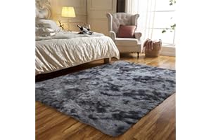 JURLEA Tappeti Soffici Tappeti per Soggiorno Tappeto Morbido Antiscivolo per Camere da Letto Moderne (80 x 120 cm, Nero Grigio)