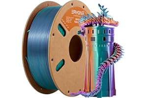 ERYONE Tri Color Silk PLA Filament 1.75mm, 3D Printer Filament PLA +/-0.03mm 1KG/Spool, Tri Color Purple, Blue purple and Burnt Orange