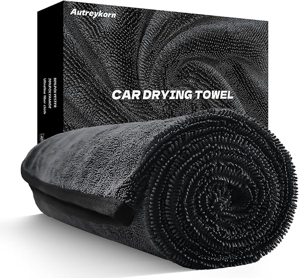 Autreykorn Toalla Secado Coche XXL 90x60 cm 700GSM Microfibra Ultra Absorbente, Secado Rápido Sin Rayas Coches, Motos, Barcos y Detallado de Vehículos - 1