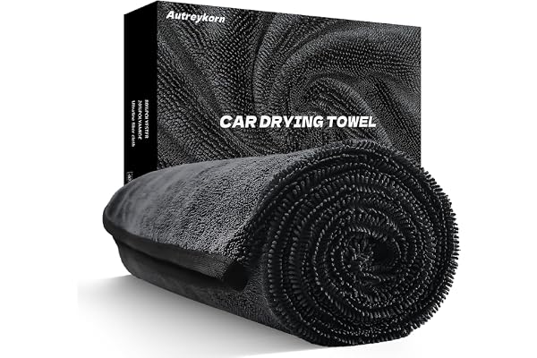 Autreykorn Toalla Secado Coche XXL 90x60 cm 700GSM Microfibra Ultra Absorbente, Secado Rápido Sin Rayas Coches, Motos, Barcos y Detallado de Vehículos