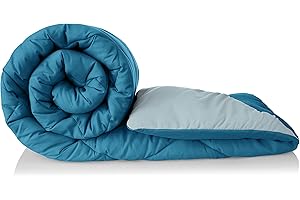 Amazon Brand - Solimo Microfibre Reversible Comforter, Single (Ocean Blue and Mild Blue, 200 GSM)