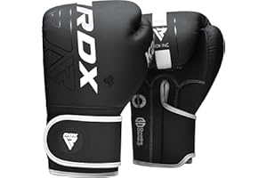 RDX Gants de Boxe Muay Thai d'entrainement, Maya Hide Cuir, Kara Pro Sparring Kickboxing MMA Boxing Gloves, Gants pour Sac de Frappe Pattes d'ours Training, Homme Femme Adulte 8 10 12 14 16oz