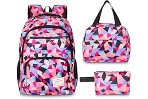 Sarsumir Zaino Scuola Zainetto Bambina Ragazzo per Superiore Media Università, 3 Pezzi School Bag Set Backpack Impermeabile, Grande Capacità Zainetto Ragazza Bambino per Scuola Viaggio