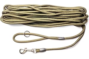 Dog & Field 2-In-1 Training Lead For Dogs - 10 Metre Long Line Dog Lead With Super Soft Braided Nylon Rope & Heavy Duty Trigger Clip. Extra Long Dog Training Lead For Recall & Gundog Training (10m)