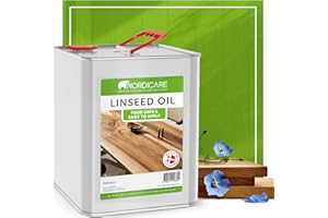 Nordicare 100% Pure & Natural Linseed Oil - Food-Safe for Wood Furniture - Enhances Original Wood Structure - Made in Denmark (2.5L)