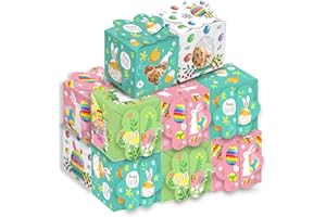 EWLPI Easter Boxes - 12pcs Easter Treat Boxes,Happy Easter Gift Boxes Easter Sweet Boxes Easter Party Boxes for Easter Egg Hunts and Picnics Gift Paper Box Party Favours Goodies and Easter Boxes Empty