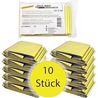 10 STUKS in één verpakking - Nooddeken - Reddingsdeken - Isolatiedeken