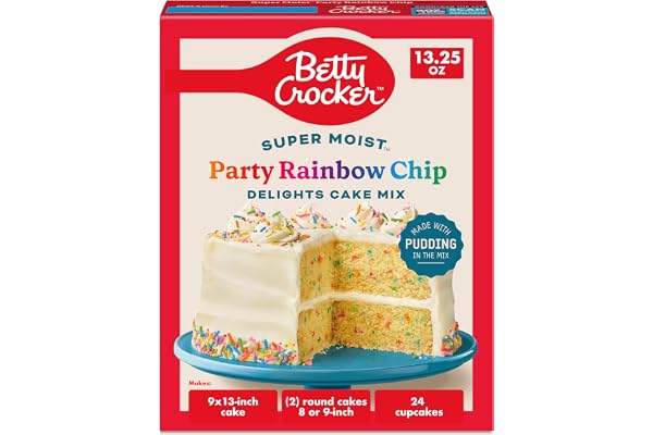 Betty Crocker Delights Super Moist Party Rainbow Chip Cake Mix, 13.25 oz.
