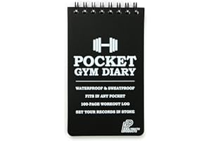 Polymath Products Pocket Gym Diary –100-page workout log. Handy size (3 x 5 inch) - fits in any pocket. 100% waterproof and sweatproof fitness training diary.